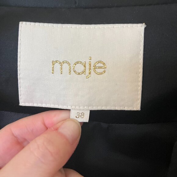 Maje Sequin Black Blazer Sz 38 - Picture 3 of 7